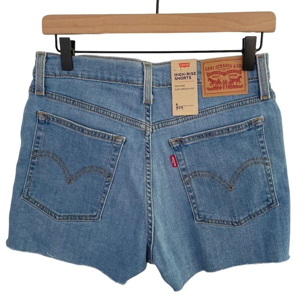 NWT Levi's High Rise Jean Shorts Cutoff - Picture 2 of 10